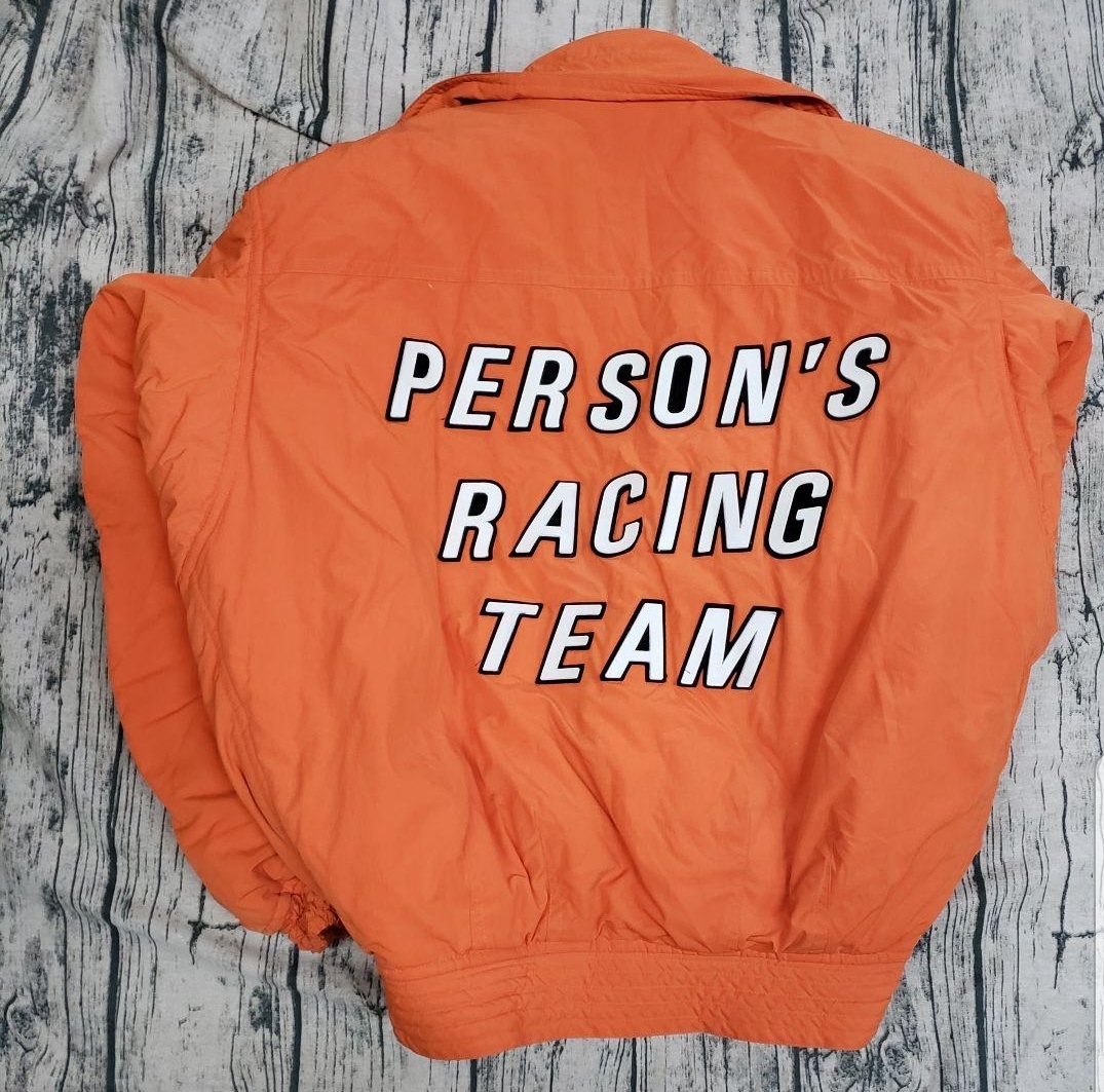 80s person's persons racing team パーソンズ　レーシングチーム　レーシングジャケット　中綿　オレンジ_画像1