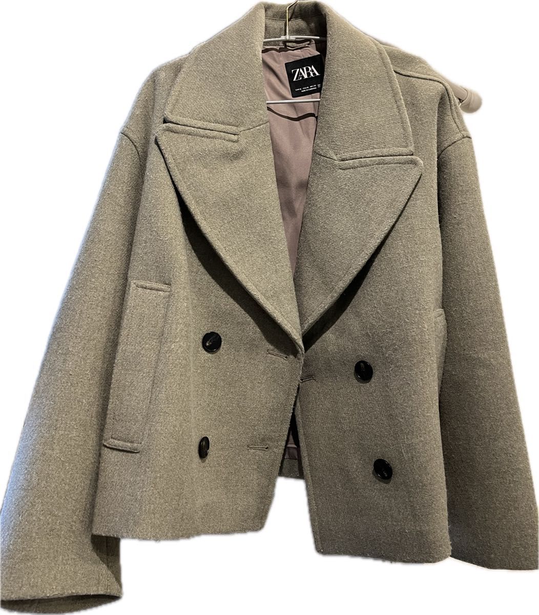 今期 ZARA ショート丈ダブルブレストコート ミンク|Yahoo 今期 ZARA ショート丈ダブルブレストコート ミンク|Yahoo