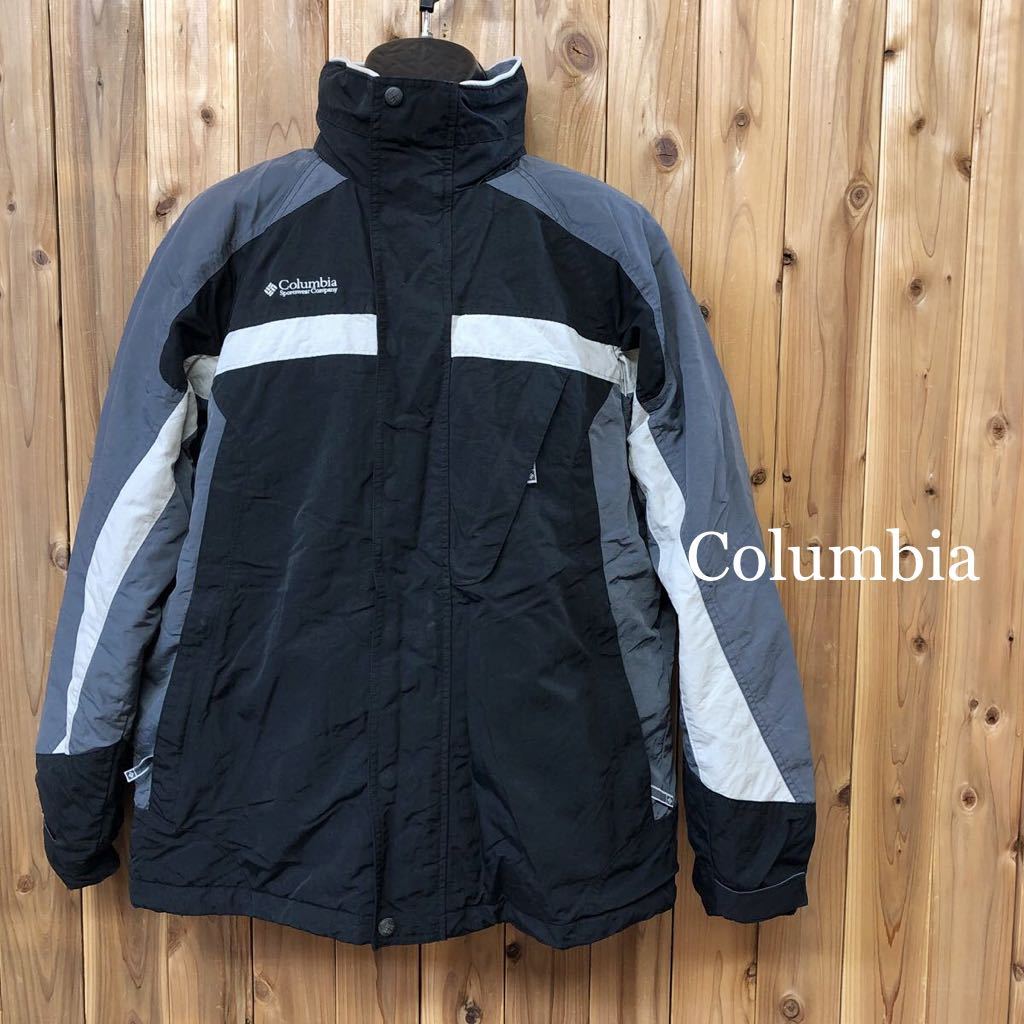 90s Columbia/CORE/コロンビア メンズ size M ナイロンジャケット アウター 防寒 裏起毛 中綿 フード収納 スポーツ  アウトドア USA古着
