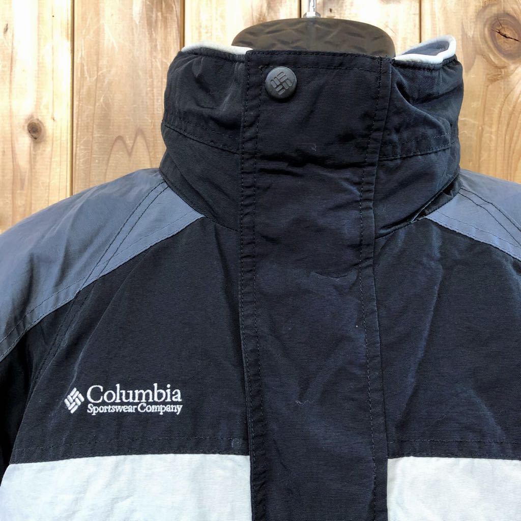 90s Columbia/CORE/コロンビア メンズ size M ナイロンジャケット アウター 防寒 裏起毛 中綿 フード収納 スポーツ  アウトドア USA古着