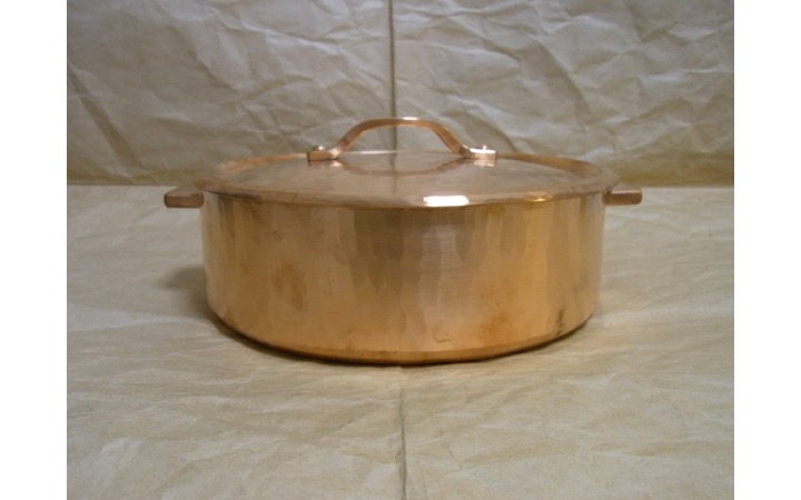 銅鍋 平鍋 21cm 寺地茂作 浅型鍋 すき焼き鍋 IH非対応 銅鍋 平鍋 21cm 寺地茂作 浅型鍋 すき焼き鍋 IH非対応