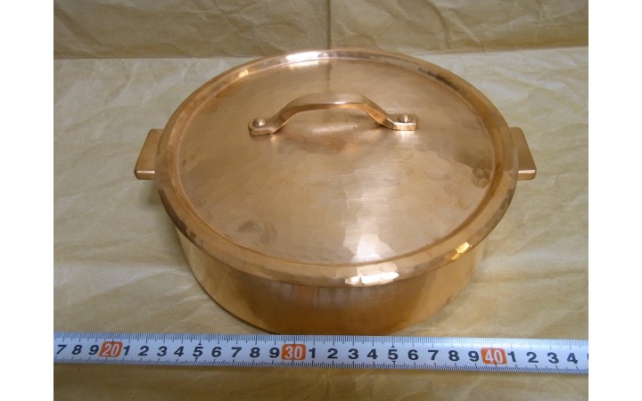 銅鍋 平鍋 21cm 寺地茂作 浅型鍋 すき焼き鍋 IH非対応 銅鍋 平鍋 21cm 寺地茂作 浅型鍋 すき焼き鍋 IH非対応