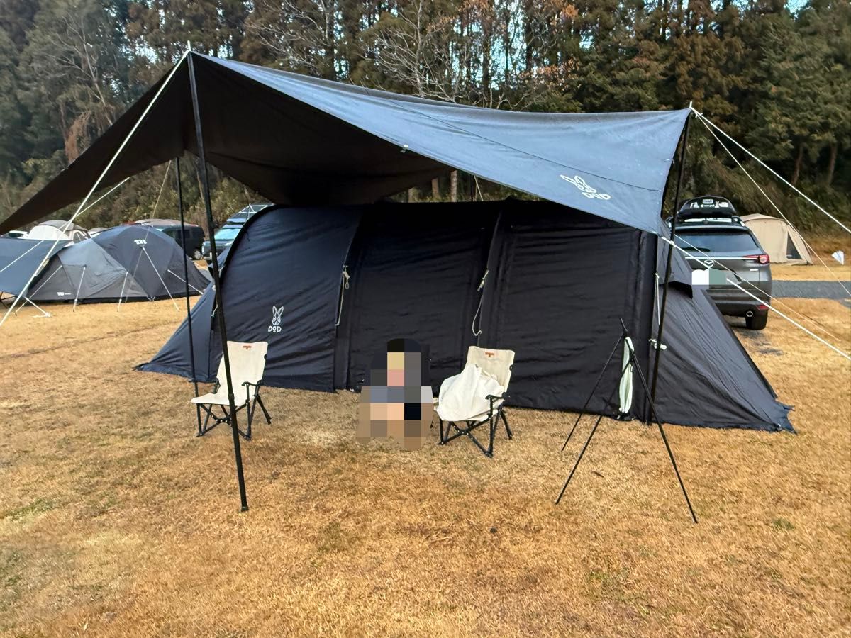 状態良好】DOD カマボコテント テント2(後期)ブラック チーズ 状態良好】DOD カマボコテント テント2(後期)ブラック チーズ