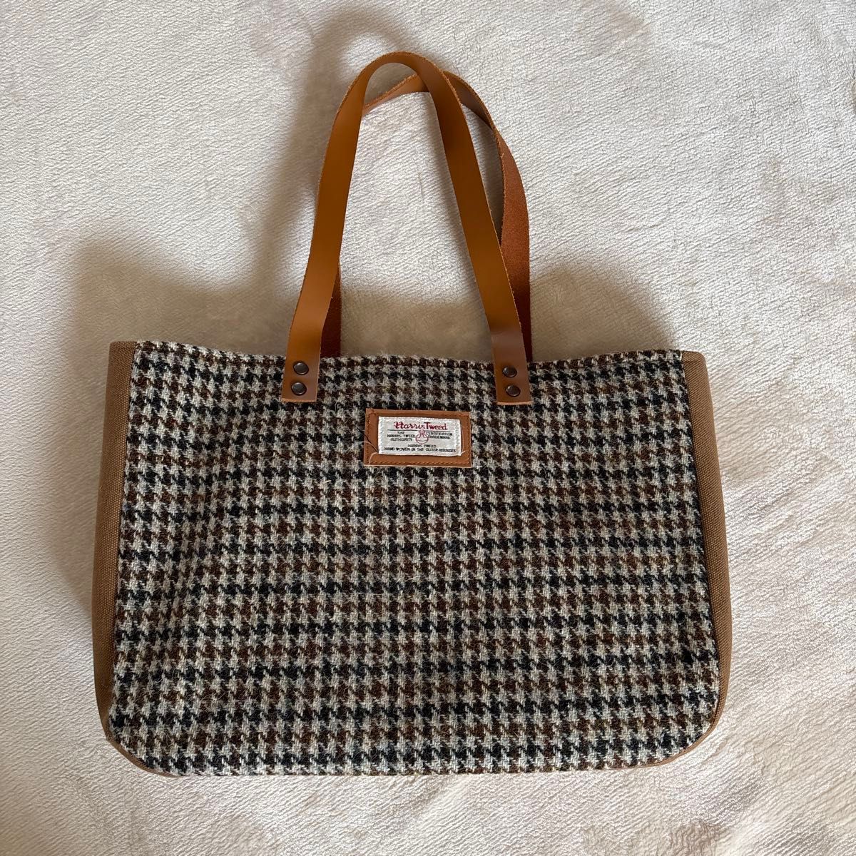 新品】ハンドメイド ハリスツイード トートバッグ ショルダー 新品】ハンドメイド ハリスツイード トートバッグ ショルダー