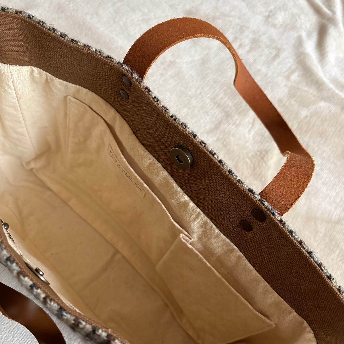 新品】ハンドメイド ハリスツイード トートバッグ ショルダー 新品】ハンドメイド ハリスツイード トートバッグ ショルダー