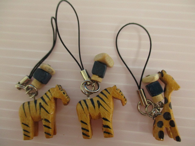 [ hand made ]* strap various 13 point set * key holder / confection / rhinoceros . elephant etc. animal / Kirakira pink series / mystery. country. Alice 