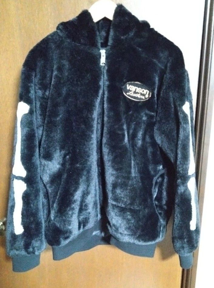 VANSON バンソン フェイクファーパーカー Lサイズ ブラック