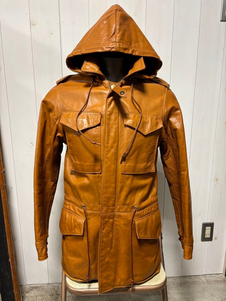 70s overland sheepskin レザージャケット ビンテージ 38 m-65 70s overland sheepskin レザージャケット ビンテージ 38 m-65