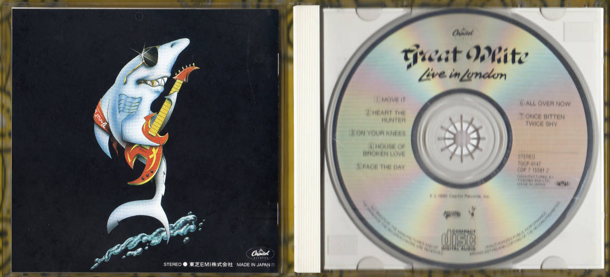 廃盤♪80'sHardRock/HairMetal≪国内盤帯付CD≫GREAT WHITE(グレイト・ホワイト)/Live in London♪Dante Fox♪_裏ジャケット・CD