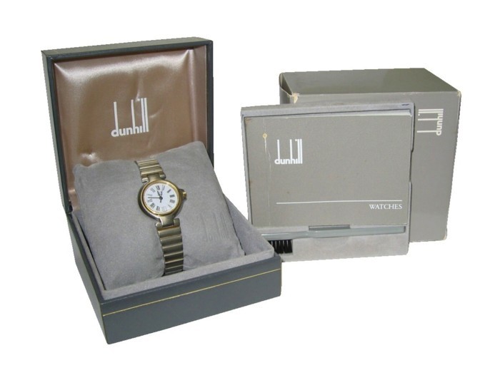  Dunhill dunhill наручные часы кварц часы изначальный цена 143,000 иен серебряный Gold белый циферблат женский 