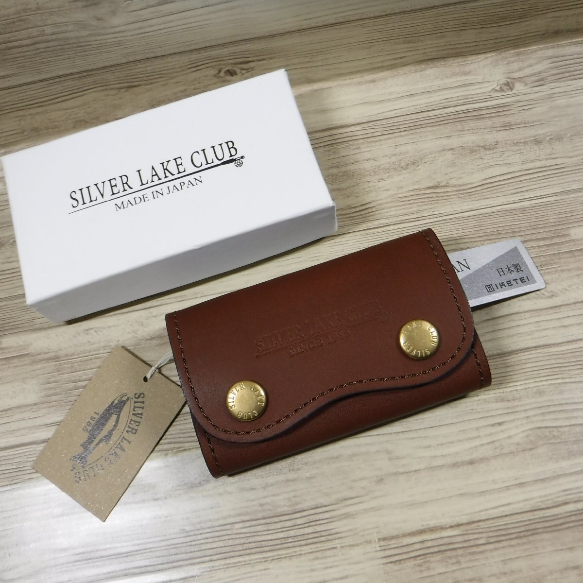 QQ857 シルバーレイククラブ 定価9350円 新品 オイルレザー 牛革 キーケース 赤 スマートキー対応 チョコ 130696