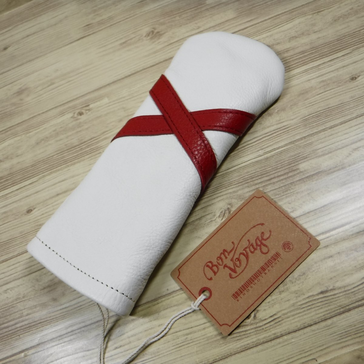 G101 木の庄帆布 新品 牛革 ヘッドカバー UT用 ユーティリティ用 白 定価6050円 オールレザー 総革 ホワイト