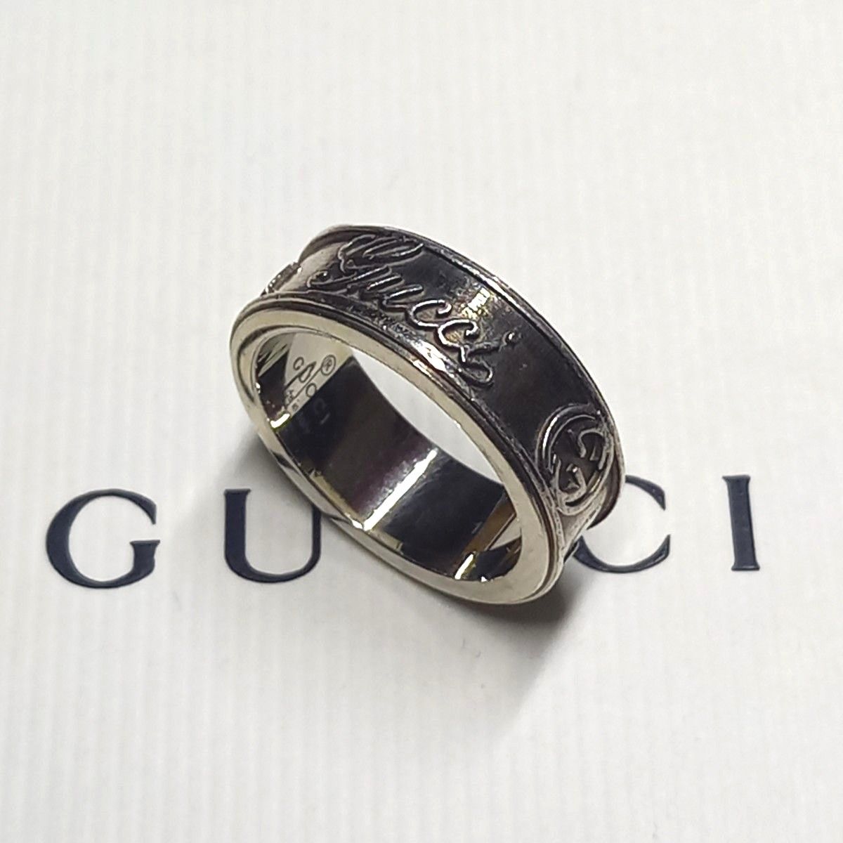 GUCCI グッチ サイズ15 トレードマーク 筆記体 ヴィンテージ GUCCI グッチ サイズ15 トレードマーク 筆記体 ヴィンテージ