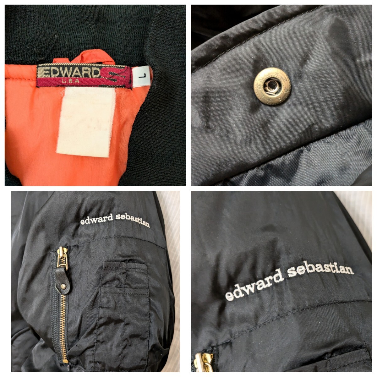 90s edward sebastian MA-1 黒 マットヘンズリー A-1 MEATS 90s edward sebastian MA-1 黒 マットヘンズリー A-1 MEATS