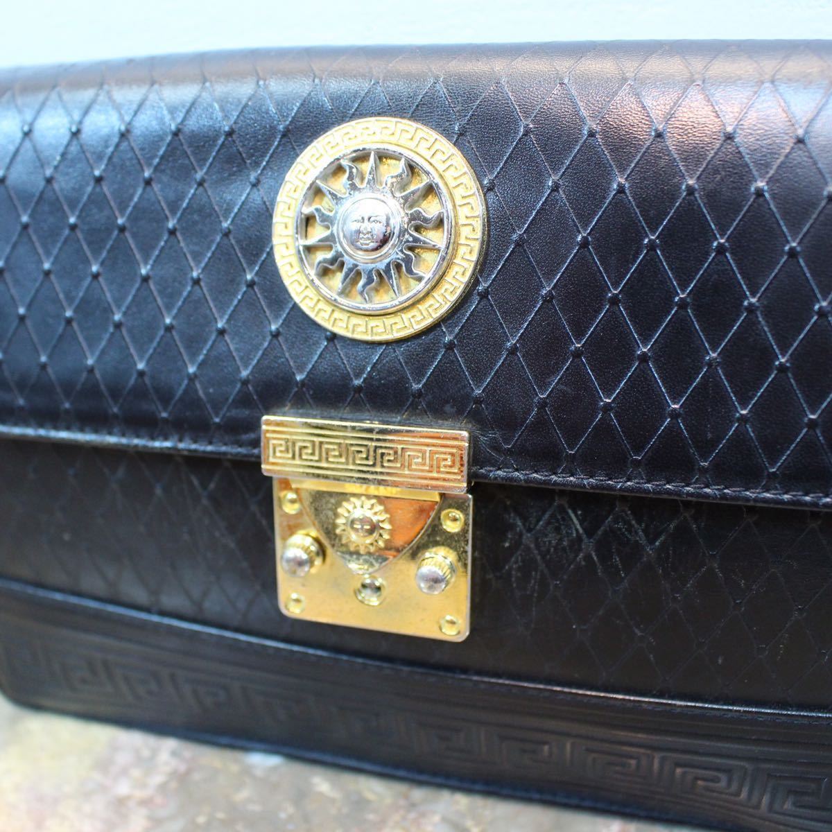 GIANNI VERSACE MEDUSA LOGO LEATHER CLUTCH BAG/ジャンニヴェルサーチメデューサ柄レザークラッチバッグ_画像2