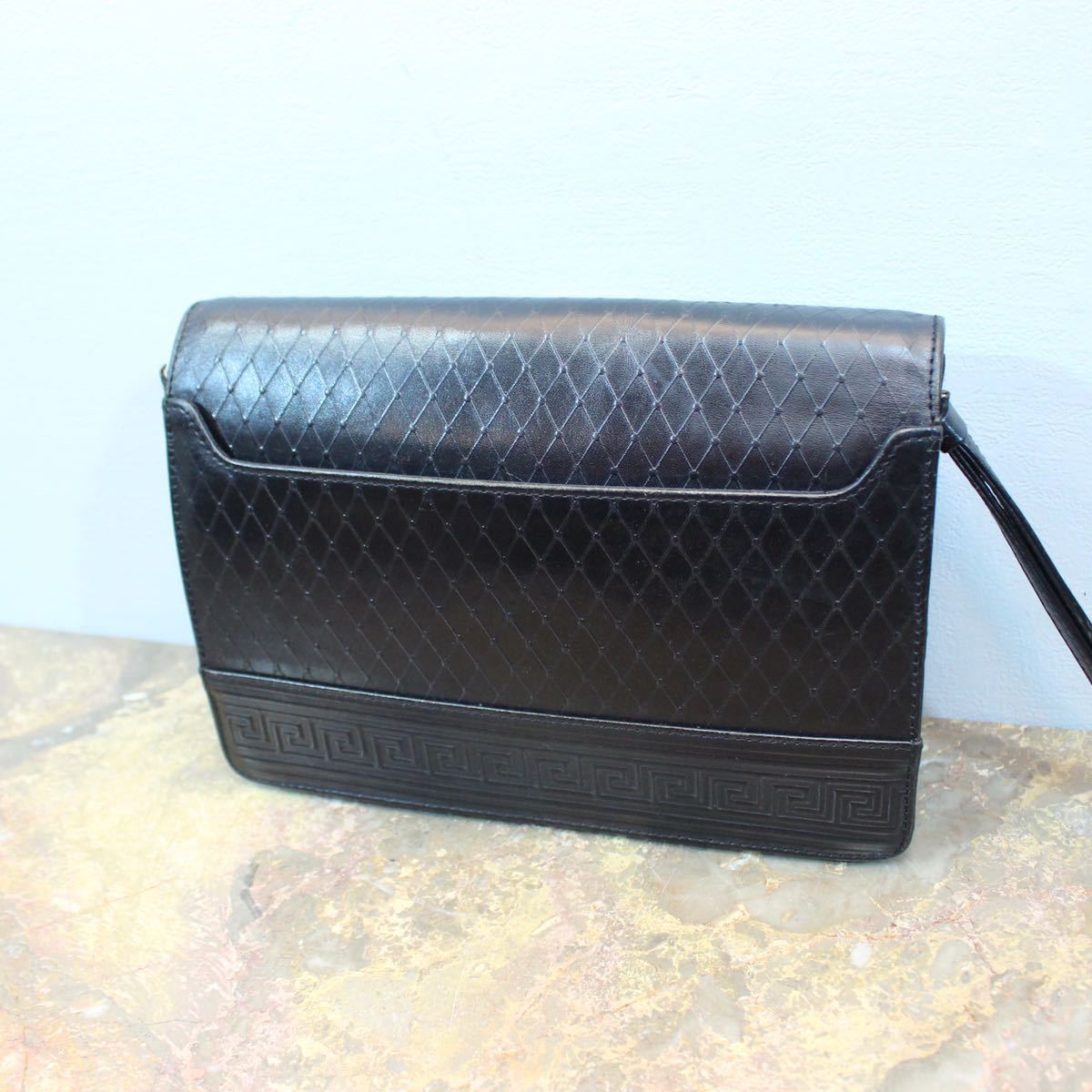 GIANNI VERSACE MEDUSA LOGO LEATHER CLUTCH BAG/ジャンニヴェルサーチメデューサ柄レザークラッチバッグ_画像5