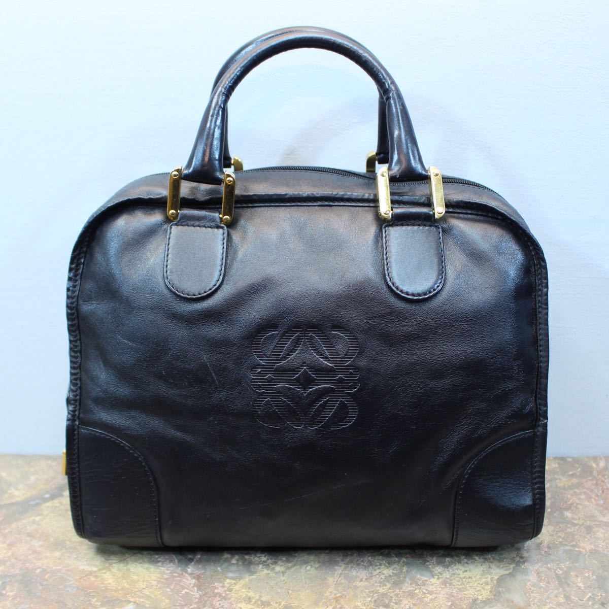 LOEWE ANAGRAM PATTERNED EMBOSSED LEATHER HAND BAG MADE IN SPAIN/ロエベアナグラム柄型押しレザーハンドバッグ