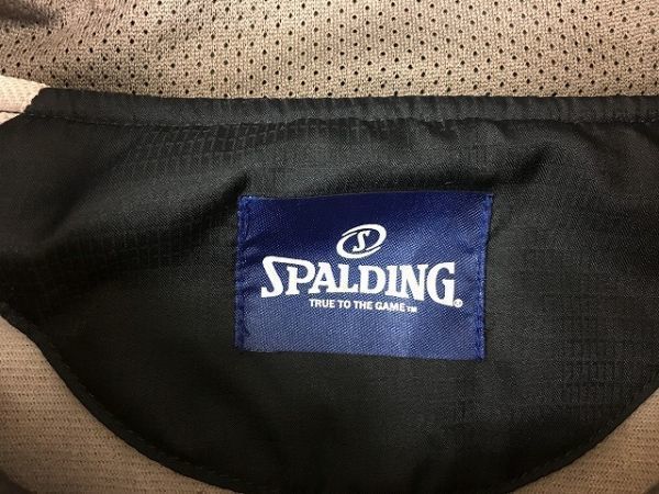 SPALDING スポルディング Mサイズ レディース（メンズ？） ジャケット フルジップ 刺繍ロゴ 2ポケット 長袖 ポリ100% グレー×ライトピンク_画像2