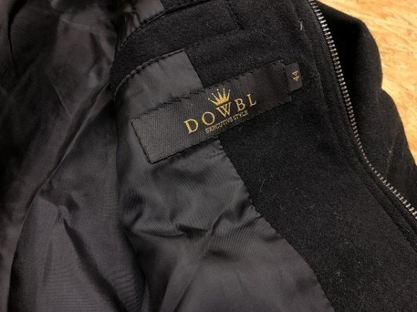 DOWBL ダブル サイズ44 メンズ パーカー フード付きジャケット ジップポケット 起毛 刺繍ロゴ 袖ジップ ダブルジップ 長袖 黒×緑×白など_画像2