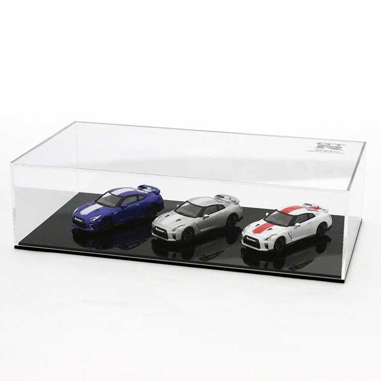 京商 1/64 スケール アクリルケース＆ベース（日産 GT-R 50th アニバーサリー ロゴ付）専用ディスプレイケース ⑭ 新品未開封品 即決_画像1