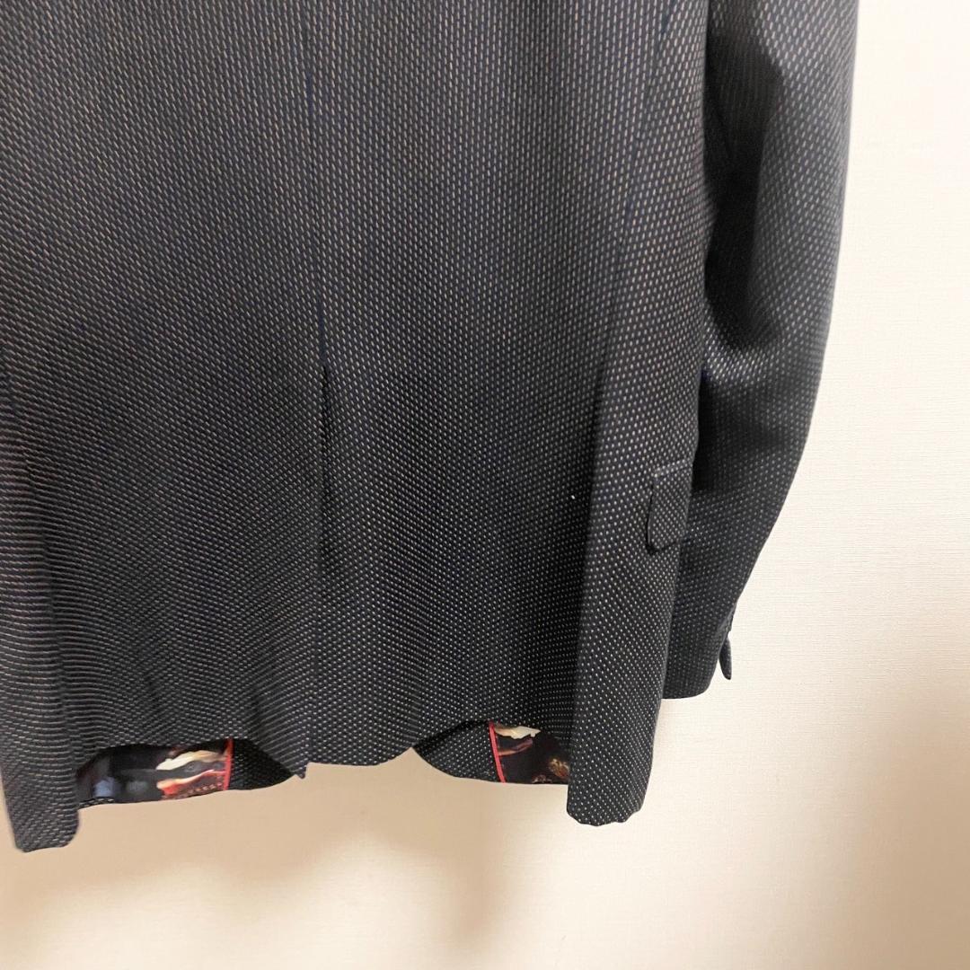 【美品】LORDSHIP&CO ドット デザイン テーラードジャケット メンズ ドットデザイン 美シルエット 裏地 Lサイズ お洒落_画像6