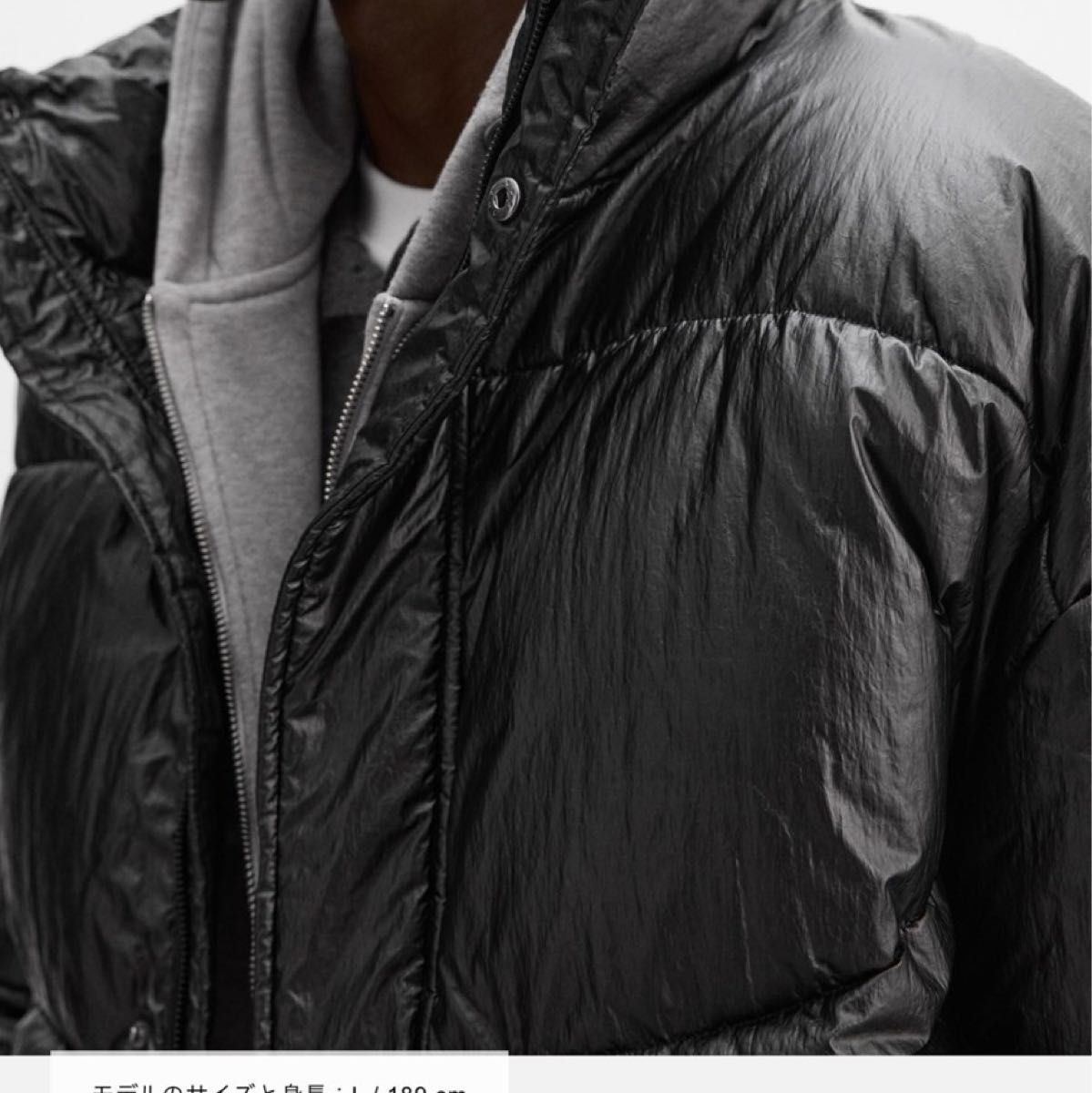 ZARA シャイニーパフジャケット Sサイズ ブラック ダウン ZARA シャイニーパフジャケット Sサイズ ブラック ダウン