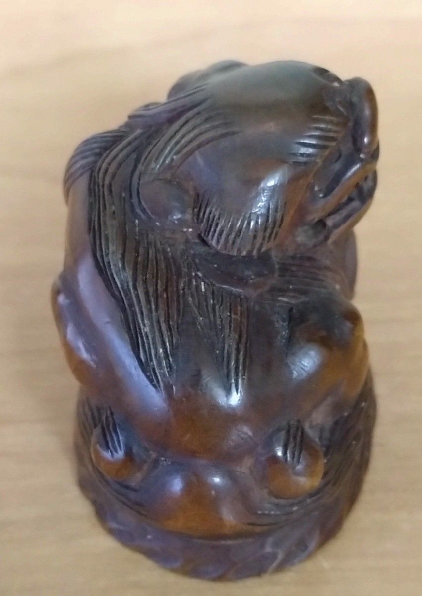 珠取獅子木彫根付 江戸時代 獅子根付 時代物 根付 柘植|Yahoo 珠取獅子木彫根付 江戸時代 獅子根付 時代物 根付 柘植|Yahoo