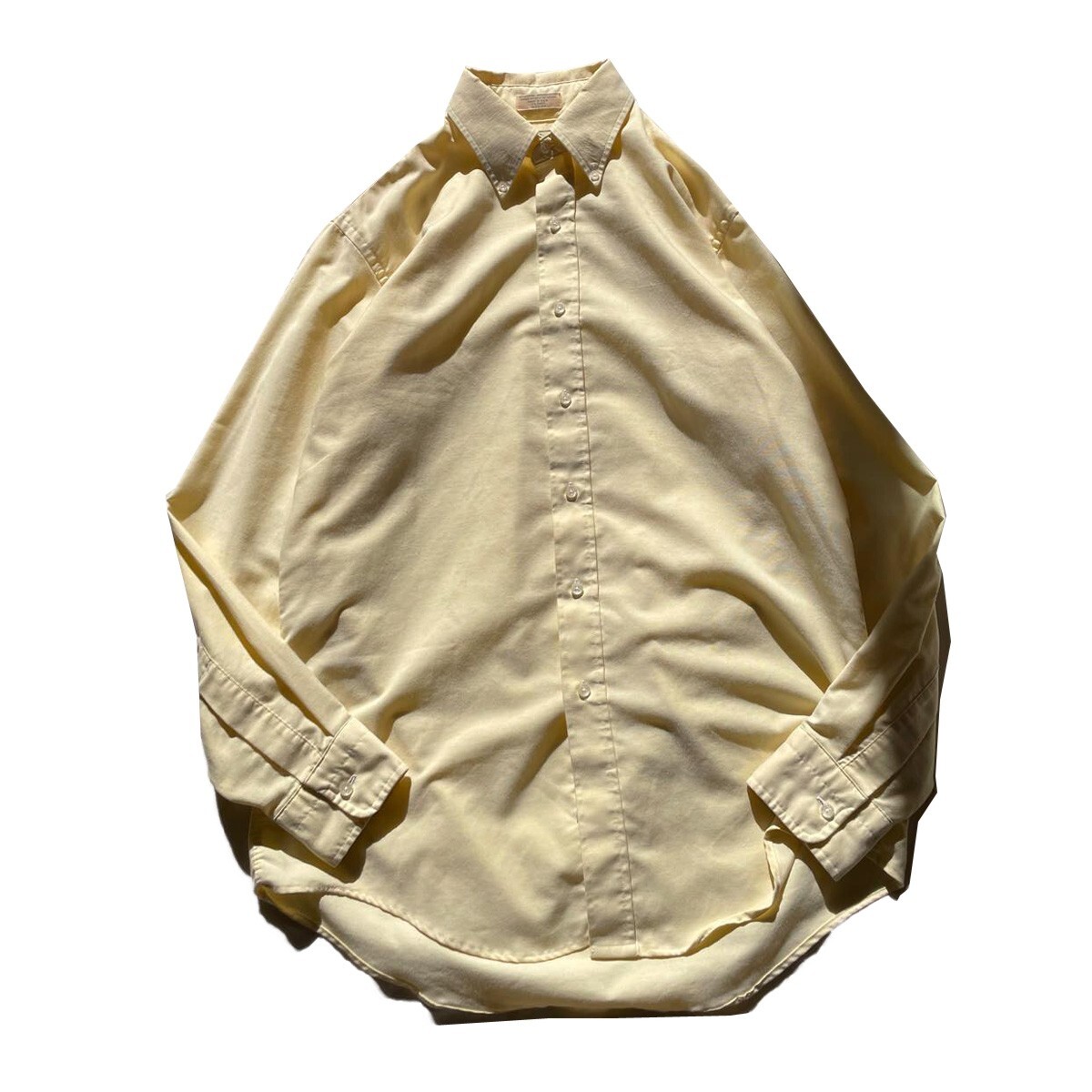 【500円引きクーポン】 アメカジ 90s USA製 L.L.Bean エルエルビーン ヴィンテージ オックスフォード ボタンダウン 長袖シャツ イエロー 黄色 15 1/2 メンズ 古着 男性用