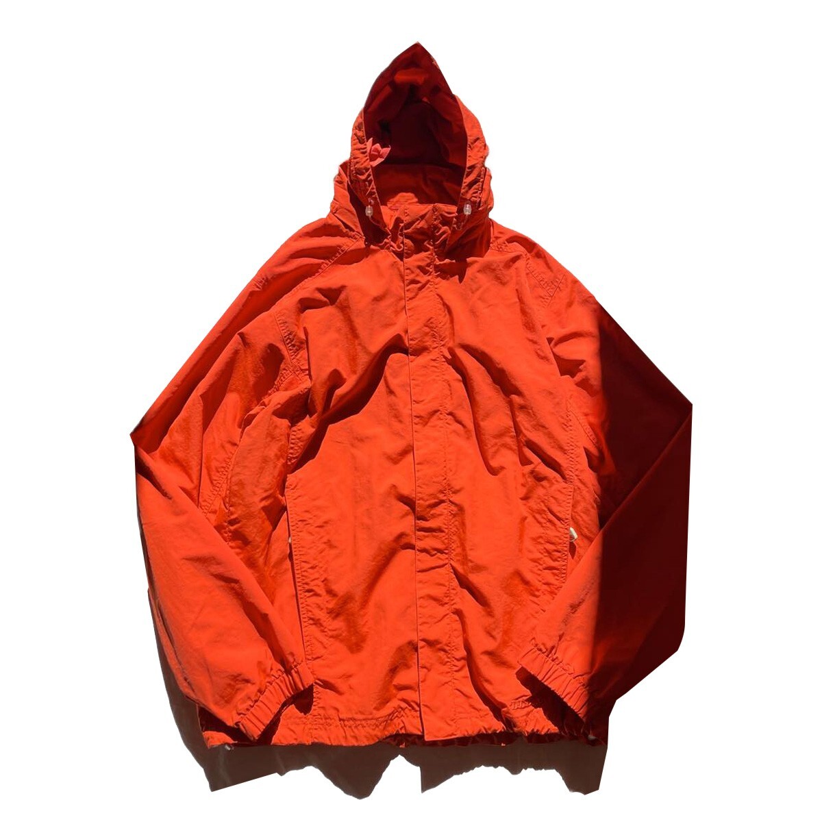 【希少!!】 00s 90s アウトドア系! L.L.Bean 古着 メンズ M 橙 オレンジ ウインドブレーカー パーカー ナイロンジャケット フーディー エルエルビーン 男性用