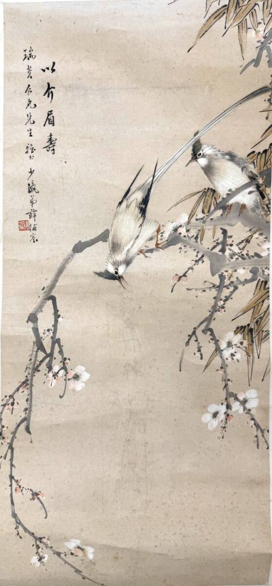 掛軸 中国 鳥 花 Yahoo!オークション - 【模写】収集家宅より 中国美術 掛軸 花鳥