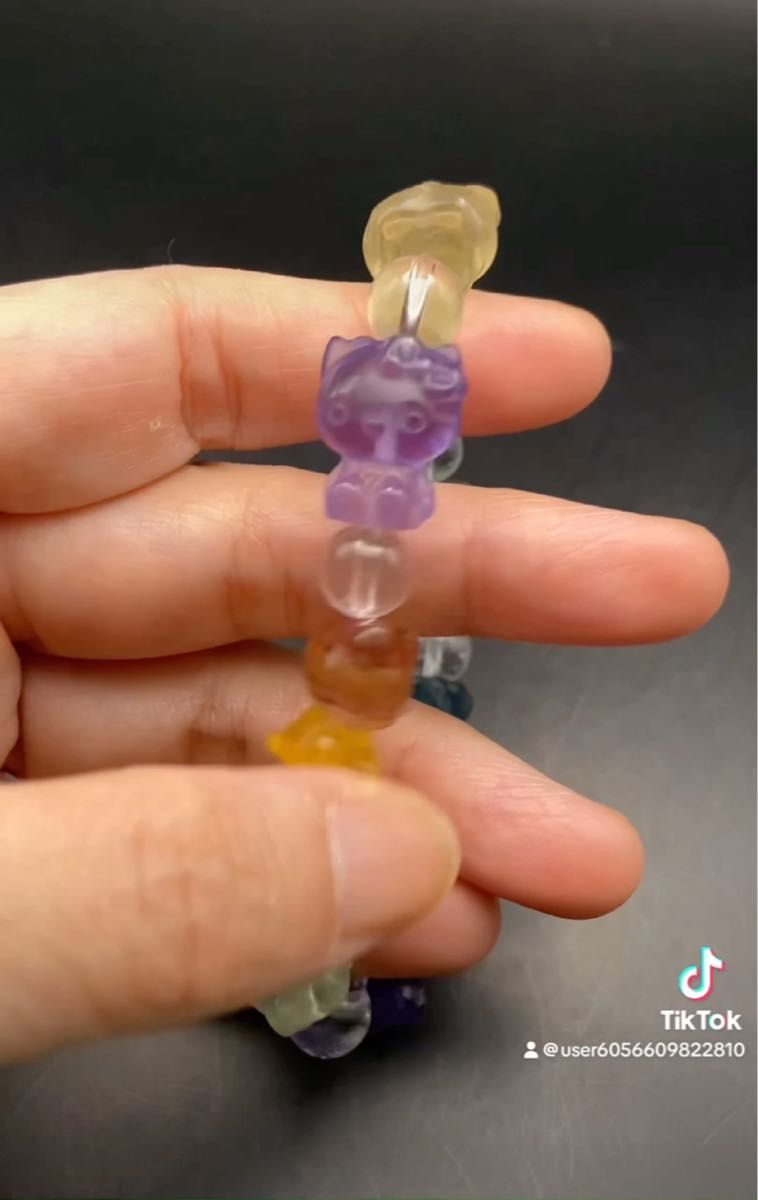 フローライト キティーちゃん ブレスレット
