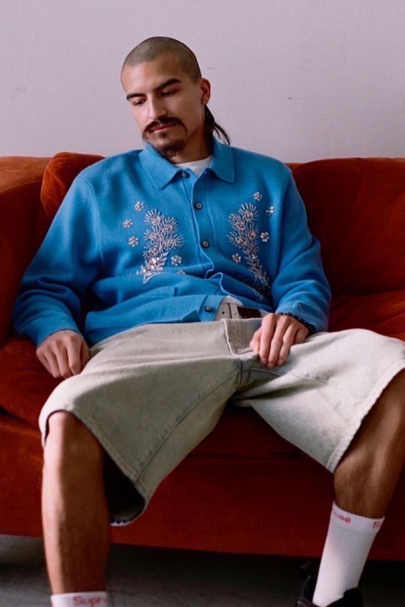 Supreme Beaded Applique Cardigan Blue|Yahoo!フリマ(旧 Supreme Beaded Applique Cardigan Blue|Yahoo!フリマ(旧