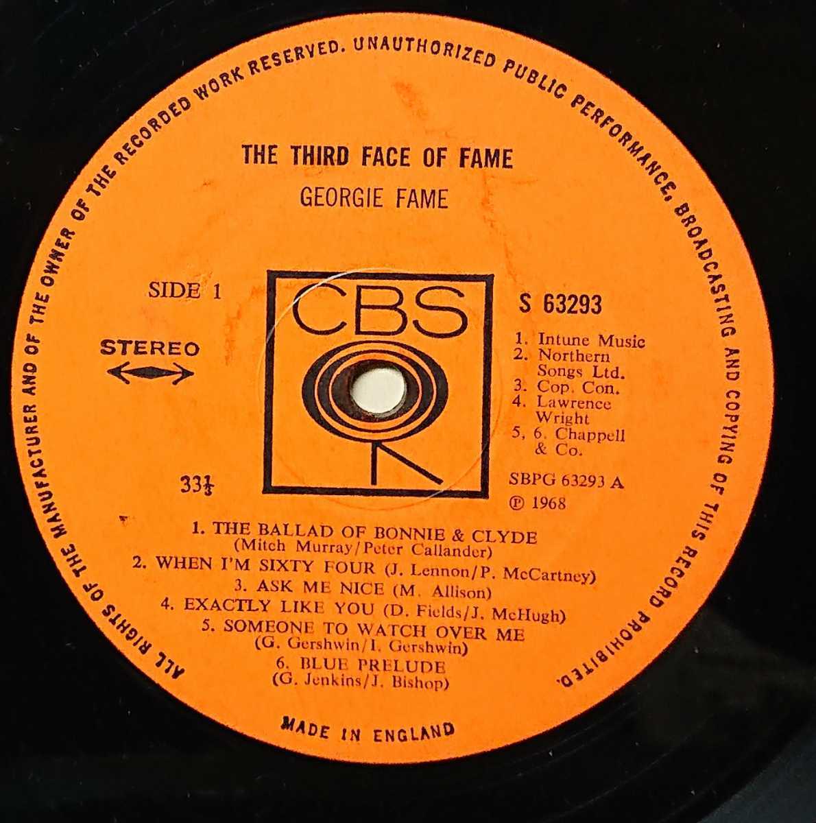 * special selection *GEORGIE FAME/THE THIRD FACE OF FAME \'1968 UK CBS MAT.1