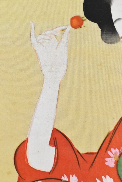 K4683 模写 皆春「美人画」絹本 人物画 着物美人 花魁 かんざし K4683 模写 皆春「美人画」絹本 人物画 着物美人 花魁 かんざし