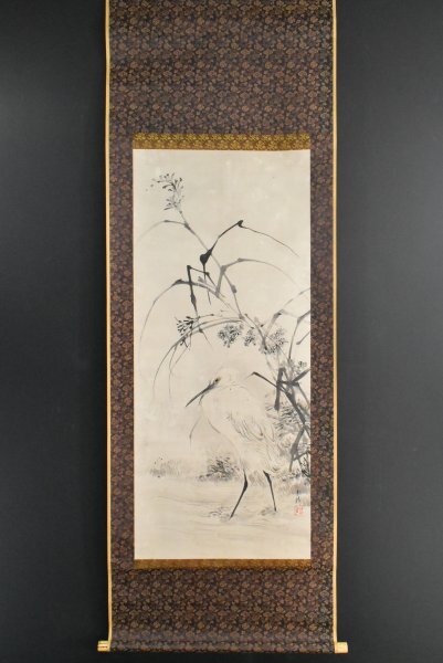 K4912 真作 小島老鉄「白鷺」紙本 合箱 肉筆 山本梅逸 吉川一溪 K4912 真作 小島老鉄「白鷺」紙本 合箱 肉筆 山本梅逸 吉川一溪