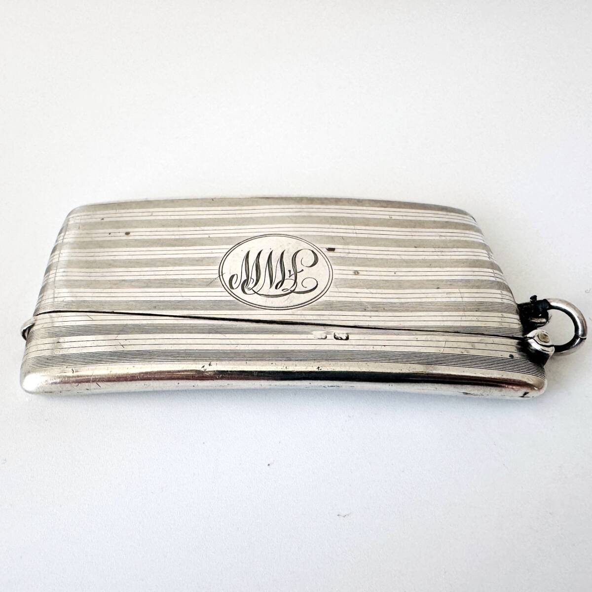 ★1904年 英国 ★アンティーク 純銀製 カードケース イギリス 925 英国製1906年 アンティーク花模様銀製カードケース