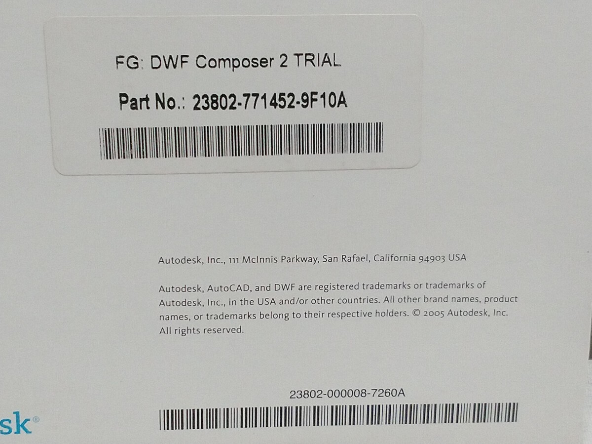 未開(kāi)封　レターパックR／體験版ディスク【 AUTODESK DWF COMPOSER 2 TRIAL 】未使用在庫(kù)品