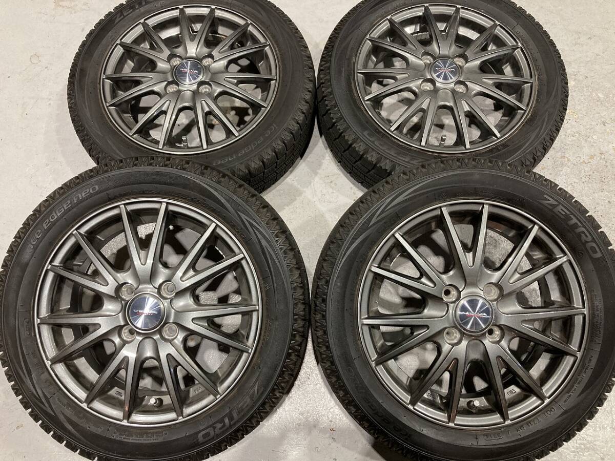 155/65R14 スタッドレス 14インチ 4H100 N-BOX タント コンテ ムーブ ワゴンR スペーシア ラパン デイズ N-ONE ルークス 軽自動車 バリ山 _画像1