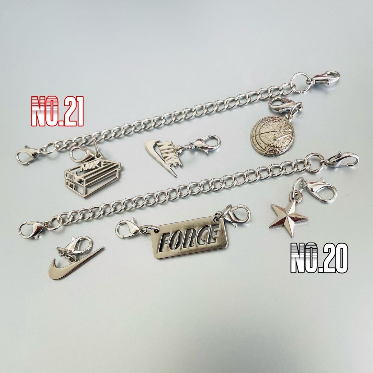 「NO.20 NO.21」2本　チェーン　デュブレ スニーカー シューレース アクセサリー DUBRAE 靴ひも 靴紐 くつひも シューズ ★変更可