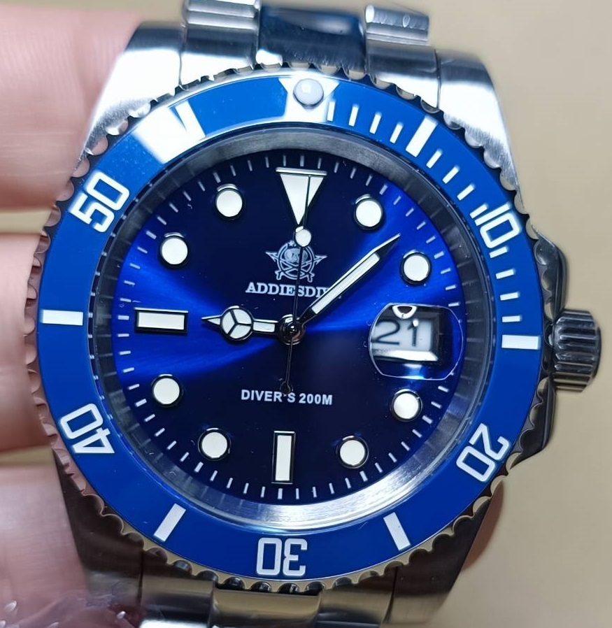 青 ADDIES DIVE 自動巻き サブマリーナ オマージュ NH35