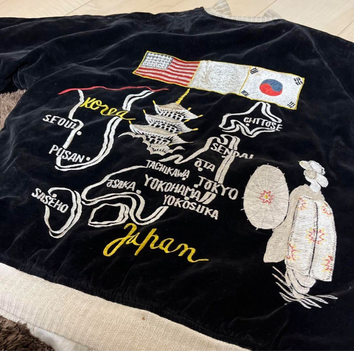超 SPECIAL 50's 黒 別珍 舞妓 国連 スーベニア ビンテージ 超 SPECIAL 50's 黒 別珍 舞妓 国連 スーベニア ビンテージ