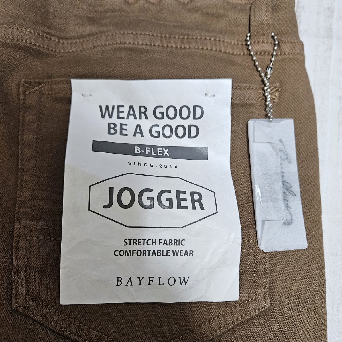 【新品】BAYFLOW Lサイズ B-FLEX ジョガーパンツ スレトレッチ ブラウン ベイフロー イージーパンツ リブ ジョグパンツ 