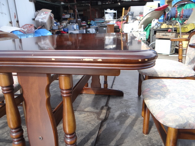 H4435　茨城県常総市引き取り限定　arimoku　　ダイニング3點セット　　4人用　【中古品】