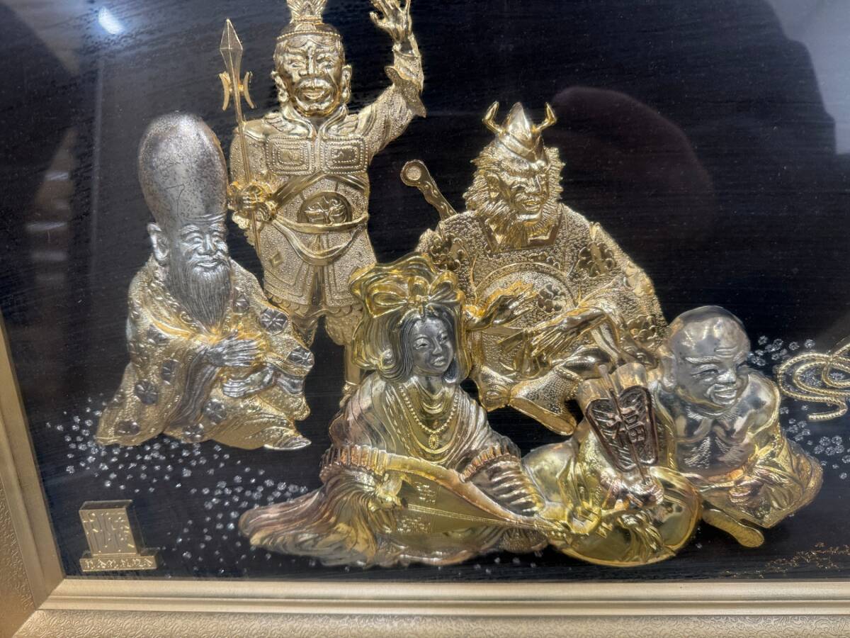 純金純銀鍍金 黄金七福神宝船図 松庵 縁起物 開運金運 商売繁盛 純金純銀鍍金 黄金七福神宝船図 松庵 縁起物 開運金運 商売繁盛