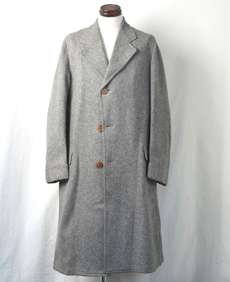 30s40s50s ビンテージ Printz プリンツ Scha Knit チェスターコート ウール グレー _画像2