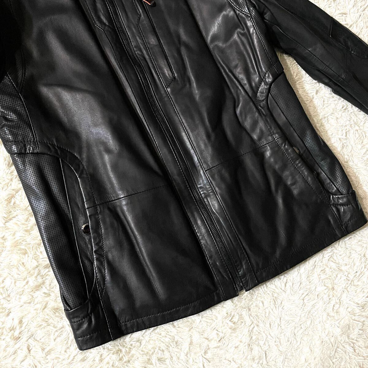 極美品 高級ラムレザー メッシュ HUGO BOSS ヒューゴボス レザー 極美品 高級ラムレザー メッシュ HUGO BOSS ヒューゴボス レザー