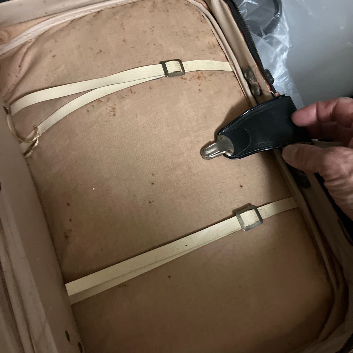 60?70s 送料無(wú)料　かわいい　メイドジャパン?USAへ輸出品　ファブリック柄　小旅行カバン　送料無(wú)料