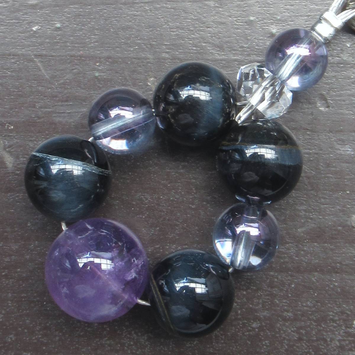 аметист x голубой Tiger I x Cosmo o-la ремешок натуральный камень Power Stone аметист x голубой Tiger I x Cosmo o-la ремешок натуральный камень Power Stone