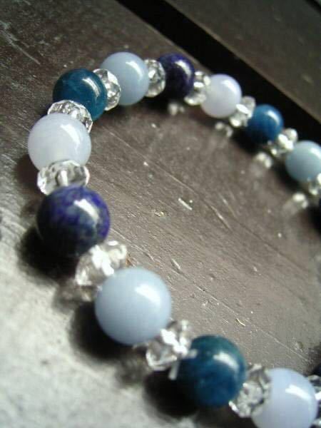 アパタイトｘエンジェライトｘブルーレースｘラピスラズリ　天然石　パワーストーン_画像2