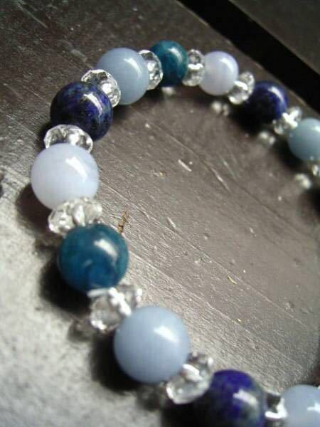 アパタイトｘエンジェライトｘブルーレースｘラピスラズリ　天然石　パワーストーン_画像3